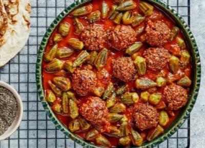 طرز تهیه خورش بامیه با کوفته قلقلی